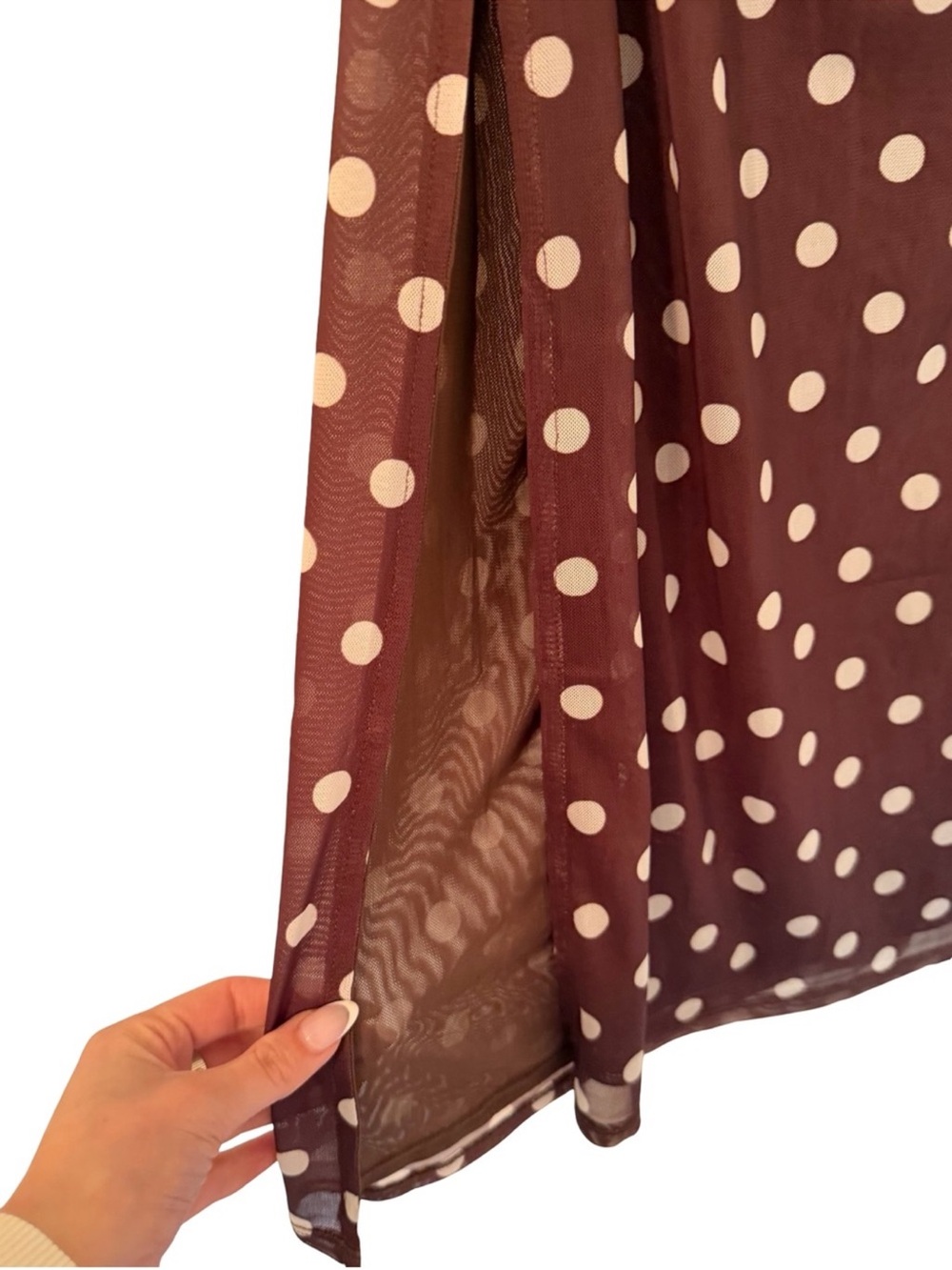 Caroline Constas Brown Polka Dot Halter Cover Up Maxi Dress S NWT - Picture 6 of 7